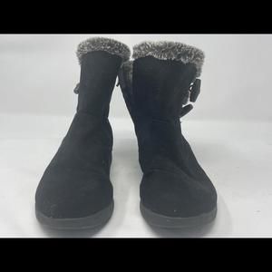 Lauren Blakwell Womens Boots Slip On Suede Low Cut Booties Size 6 Faux Fur lined